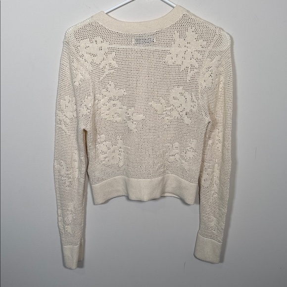 Abercrombie Crochet Style Button Up Sweater In Cream - M - Picture 4 of 4